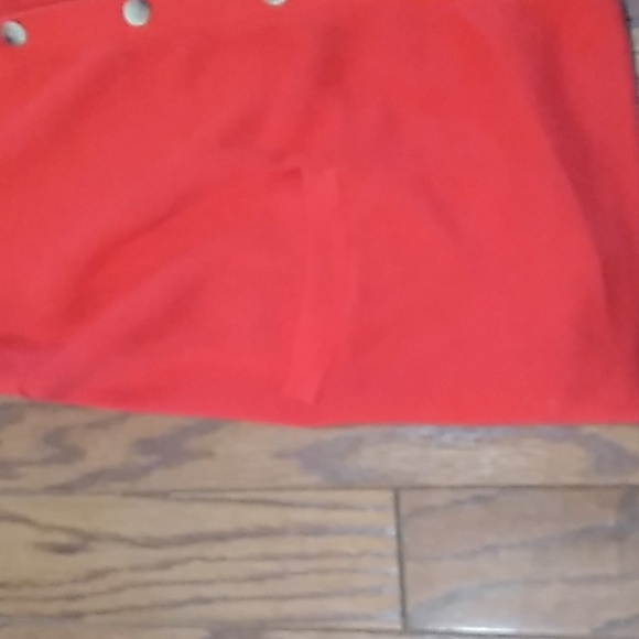 Essential Elements Women's Medium Cotton Button Front Wool Vest Red - Picture 4 of 11